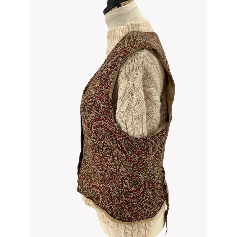 Vintage Pendleton Classic rayon lined vest Womens Petite Paisley Vest Size 14 - Picture 4 of 6
